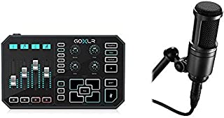 GoXLR - Mixer, Sampler, & Voice FX for Streamers & Audio-Technical AT2020 Cardioid Condenser Studio XLR Microphone, Black, Ideal for Project/Home Studio Applications