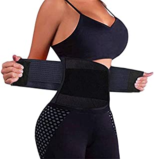 VENUZOR Waist Trainer Belt for Women - Waist Cincher Trimmer - Slimming Body Shaper Belt - Sport Girdle Belt (UP Graded)(Black,X-Large)