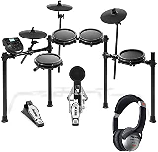 Alesis Nitro Mesh Kit  Eight Piece Mesh Electronic Drum Set With 385 Sounds + Numark HF125  Portable Headphones With Closed Back Design for Superior Isolation