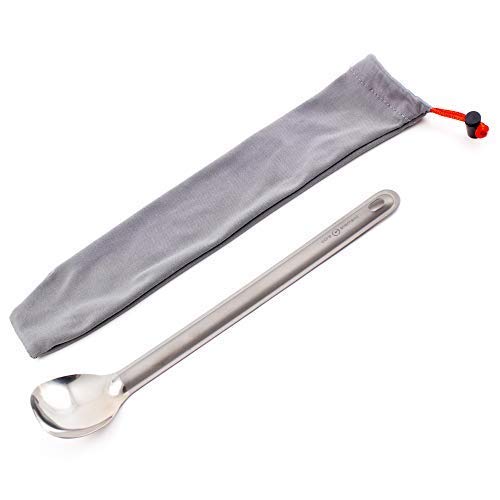 Core Element 100% Titanium Long Handle Spoon Outdoor Ultralight Portable Campfire Flatware for Camping Backpacking