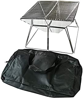 Portable Charcoal Grill Foldable Barbecue Grill Small BBQ Grill for Outdoor Stainless Steel Outdoor Grilling Camping Hiking Picnics Cooking Tailgating Backpacking Party- Square