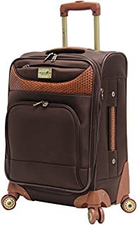 Caribbean Joe 20 Inch 8 Wheel Spinner Carry-On, Chocolate Brown, One Size