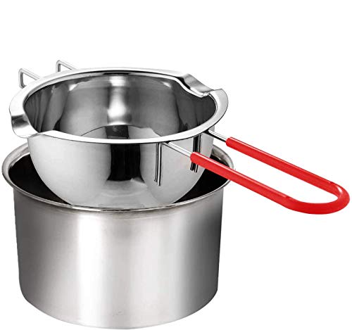 Double Boiler Stainless Steel Pot with Heat Resistant Handle,Large Capacity for Melting Chocolate, Butter, Cheese, Caramel and Candy