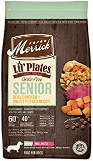 Merrick Lil' Plates Grain Free Small Breed Dry Dog Food Senior Real Chicken + Sweet Potato Recipe - 12.0 lb Bag