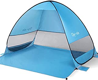 Glymnis Pop Up Beach Tent Sun Shelter Beach Shade Portable Tent with UPF 50+ for Outdoor Activities Beach Traveling Blue