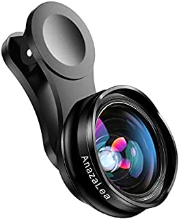 Phone Camera Lens for iPhone and Android, Wide Angle & Macro Lens (Screwed Together) Cell Phone Lens for iPhone X XR XS Max 8 7 6S Plus Samsung S9 S8 and Android Phone (Black)