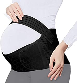 Maternity Belt Pregnancy Back Support Back Brace Lightweight Abdominal Binder Maternity Belly Band for Pregnancy, Black, One size