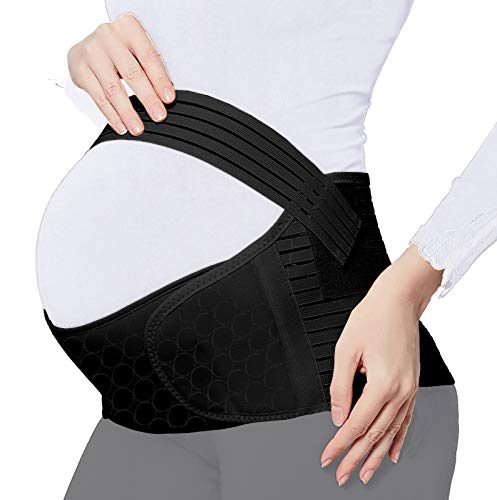 Maternity Belt Pregnancy Back Support Back Brace Lightweight Abdominal Binder Maternity Belly Band for Pregnancy, Black, One size