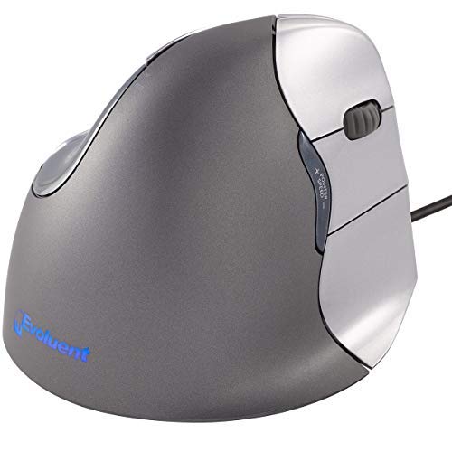 Evoluent VM4R VerticalMouse 4 Right Hand Ergonomic Mouse with Wired USB Connection (Regular Size),clear