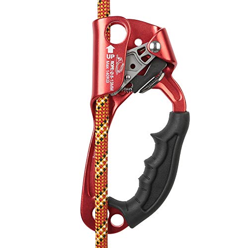 SZCQ SRT Climbing Hand Ascender Aviation Light Alloy Mountaineering Rock Ergonomic Rappelling Gear Equipment Right Handled Ascender Arborist Tree Climber Rigging