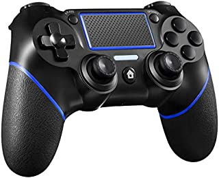 ORDA Gaming Controller Wireless Gamepad Compatible with PS4/Pro/Slim/PC and Laptop with Motion Motors and Audio Function, Mini LED Indicator, USB Cable and Anti-Slip - Blue