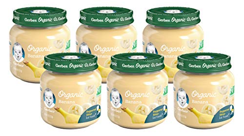 Gerber Organic 1st Foods Baby Food Jar, Banana, 4 OZ (Pack of 6)