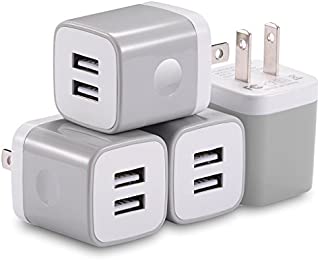 USB Wall Charger, X-EDITION 4-Pack 10.5W/2.1A Universal 2-Port USB Wall Plug Power Adapter for Phone X, 8/8 Plus 7/7 Plus, 6/6 Plus 6S, Pad, Samsung Galaxy S5 S6 S7 Edge, Nexus, LG (Gray)