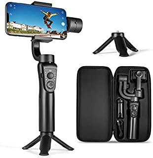 3-Axis Gimbal Stabilizer for iPhone 12 11 Pro XS Max XR X 8 Plus 7 6 SE Android Smartphone, with Sport Inception Mode Face Object Tracking Time-Lapse, for Youtuber/Vlogger