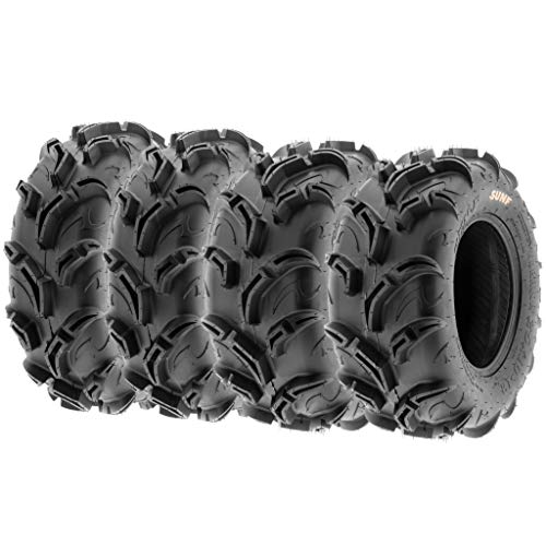 Set of 4 SunF Warrior AT Mud & Trail 26x9-12 Front & 26x11-12 Rear ATV UTV Off-Road Tires, 6 PR, Tubeless A048