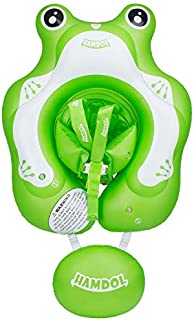 Inflatable Baby Swimming Float Ring - Baby Pool Floatie Baby Water Float Infant Swim Pool Rings with Safe Bottom Support & Swim Buoy Float for Toddler Kid Age 3-30 Months Frog Floaty Large