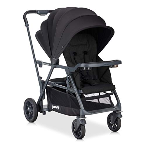 Joovy Caboose S Stroller, Stand on Tandem, Premium Sit and Stand, Black Melange