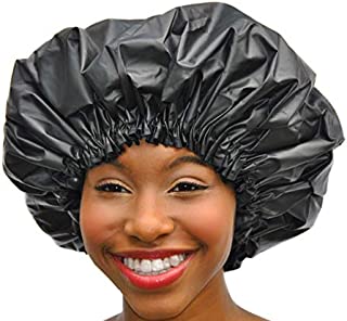 XL Shower Cap - Adjustable & WaterProof By Simply Elegant: The Satin Dream Jumbo ShowerCap X-Large and Extra Cute - The Best in Long Hair Products & Protection (Patented)