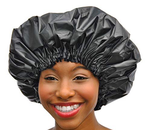 XL Shower Cap - Adjustable & WaterProof By Simply Elegant: The Satin Dream Jumbo ShowerCap X-Large and Extra Cute - The Best in Long Hair Products & Protection (Patented)