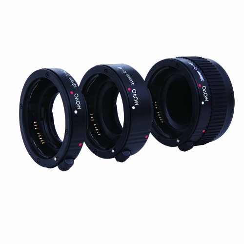 Movo Photo AF Macro Extension Tube Set for Canon EOS DSLR Camera with 12mm, 20mm & 36mm Tubes (Economy Mount)