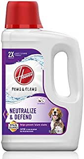 Hoover Paws & Claws Deep Cleaning Carpet Shampoo with Stainguard, Concentrated Machine Cleaner Solution for Pets, 64oz Formula, AH30925, White, Package may vary