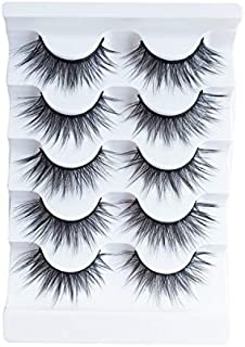 JIMIRE Natural False Eyelashes Light Volume Lashes Pack 5 Pairs