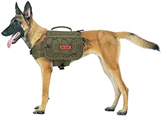 OneTigris Dog Backpack for Hiking Nylon Dog Harness Backpack with Side Pockets for Large Dog with 22