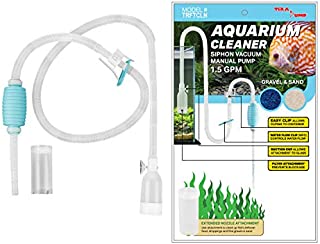 Genuine TERA PUMP Aquarium Cleaner Aquarium Fish Tank Gravel Sand Cleaner with Long Nozzle N Water Flow Controller - BPA Free (model: TRFTCLN)