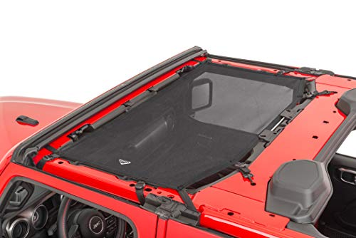 MasterTop Freedom Mesh Bimini Summer Soft Top in Black Fits 2019-Current Jeep JL 2 or 4 Dr Wrangler|Includes Buckle and Strap Attachments|Can be Installed Under Front Freedom Panels|14202501