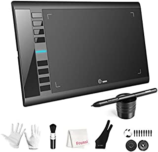 Graphics Drawing Tablet, UGEE M708 10 x 6 inch Large Drawing Tablet with 8 Hot Keys, Passive Stylus of 8192 Levels Pressure, UGEE M708 Graphic Tablet for Paint, Design, Art Creation Sketch