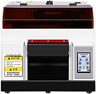 UV Printer, A4 UV Flatbed Printer with Touch Screen for Plastic/Wood/Bottle/Glass/Leather/Metal/Acrylic/Films/Technical Fabrics,Flatbed Size 11.69