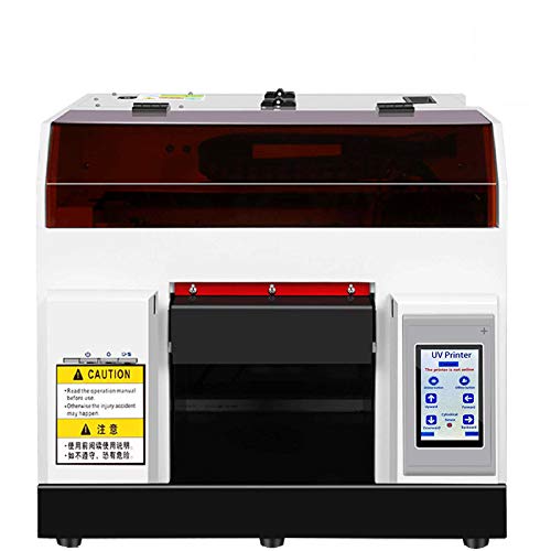 UV Printer, A4 UV Flatbed Printer with Touch Screen for Plastic/Wood/Bottle/Glass/Leather/Metal/Acrylic/Films/Technical Fabrics,Flatbed Size 11.69