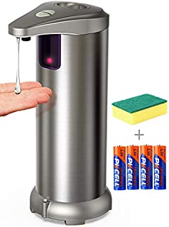 Automatic Soap Dispenser, Touchless Soap Dispenser Equipped Stainless Steel w/Infrared Motion Sensor Upgraded Waterproof Base for Bathroom & Kitchen