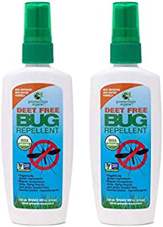 Greenerways Organic Insect Repellent, USDA Organic, Non-GMO, Natural, Mosquito-Repellent, Bug Repellant, Bug Spray, Clothing Safe, Kid Safe, Pet Safe, Baby Safe, DEET-FREE (2 PACK DEAL, 4OZ) $23.98