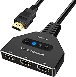HDMI Switch 4K - Techole HDMI Switcher 3 in 1 Out HDMI Splitter, or 3 x 1, USB External Power Supported, Supports 4K 3D HD 1080P for Xbox PS4 Roku Blu-Ray Player HDTV (HDMI Switch)