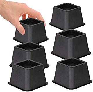 DuraCasa Bed Risers - Raises Your Bed or Furniture to Create an Additional 3 Inches of Storage! Reinforced New Heavy-Duty Design to Hold Over 2000 LBS! Desk or Sofa Lift (3 Inch, Set of 6)