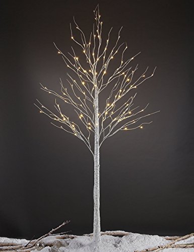 LIGHTSHARE 8FT 132 LED Birch Tree,Home,Festival,Party,Christmas,Indoor and Outdoor Use,Warm White