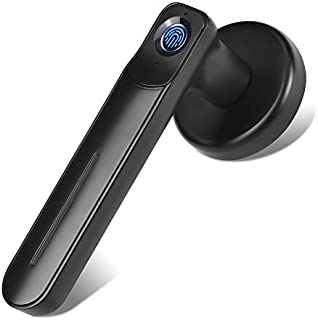 KPP Fingerprint Door Lock, Smart Lock Biometric Keyless Entry Door Handle, Safe Single-Cylinder Door Lock for Family Apartment Office (Black)