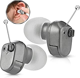 Digital Hearing Amplifier - in-The-Canal (ITC) Pair of in Ear Sound Amplification Devices, Audiologist and Doctor Designed Personal Sound Amplifier for Adults and Sound Enhancer Set by MEDca, Grey