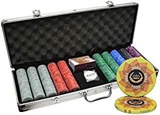 MRC 500pcs Laurel Crown Ceramic Poker Chips Set with Aluminum Case