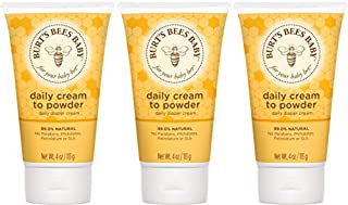 Burt's Bees Baby Daily Cream to Powder, Talc-Free Diaper Rash Cream - 4 Ounces Tube - Pack of 3