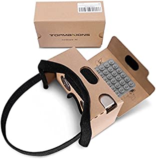 Google Cardboard,Topmaxions 3D VR Virtual Reality DIY VR Headset for 3D Movies and Games Compatible with Android & Apple Up to 6 Inch Easy Setup Machine