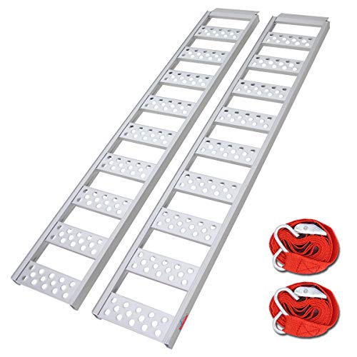 Ruedamann 77 L x 13 W Aluminum Loading RampPortable Loading Ramp for Lawn Tractors, Mowers,Motorcycles,Truck,ATVs etc,1500 lb Capacity, 2 Pcs, Sold for PairAR4051