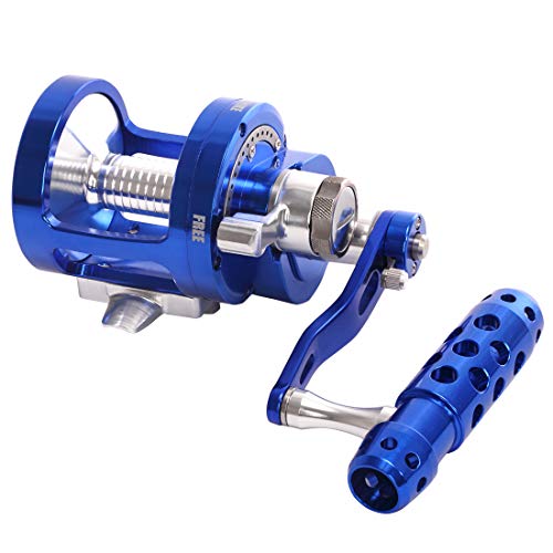 Channelmay Saltwater Jigging Big Game Fishing Reel CNC Machined 2 Speed 44lbs Lever Drag Deep Sea Boat Trolling Fishing Right Handed Only