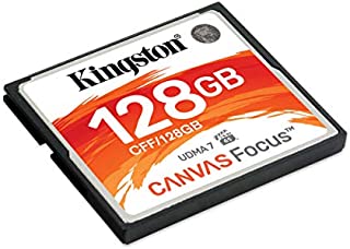 Kingston CF Canvas Focus Compact Flash Memory Card 128GB High Performance for Dslr and Professional Photography Cameras (CFF/128GB)