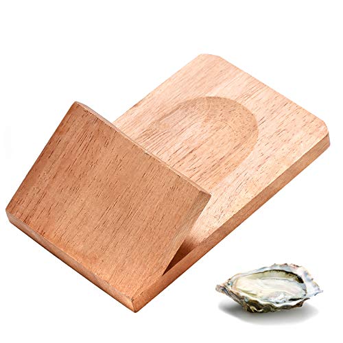 Oyster Shucking Clamp Oyster Holder Opener Tool, Nature Beech Wood