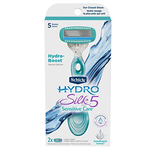 Schick Hydro Silk Sensitive Skin Razor for Women with 2 Moisturizing Razor Blade Refills, 2 Count