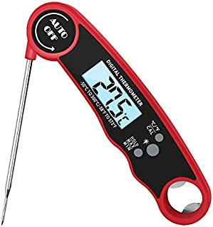 Meat Thermometer, Digital Read in time, with Backlight and Calibration Function, with Magnet and Corkscrew, IP67 Super Waterproof. for Kitchen/Outdoor Cooking, Steak/Barbecue.