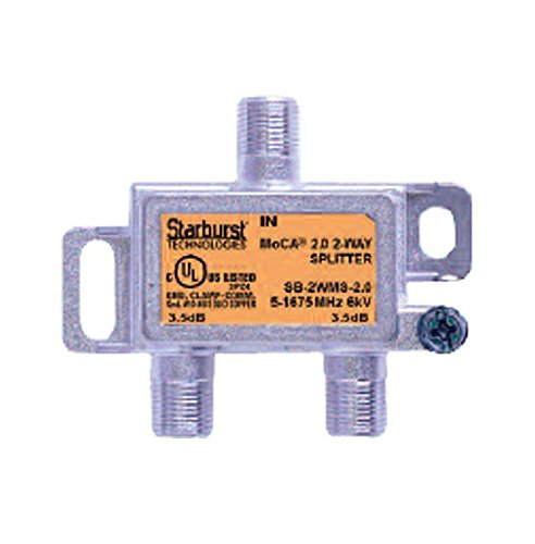 Starburst 2-Way Coax Splitter Horizontal SB-2WMS-2.0 MOCA 2.0 CATV FIOS Verizon Frontier Compatible