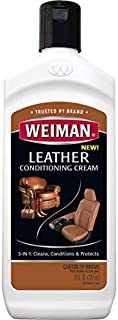 Weiman 3 in 1 Deep Leather Cleaner & Conditioner Cream - Restores Leather Surfaces - Use on Leather Furniture, Car Seats, Shoes, Bags, Jackets, Saddles